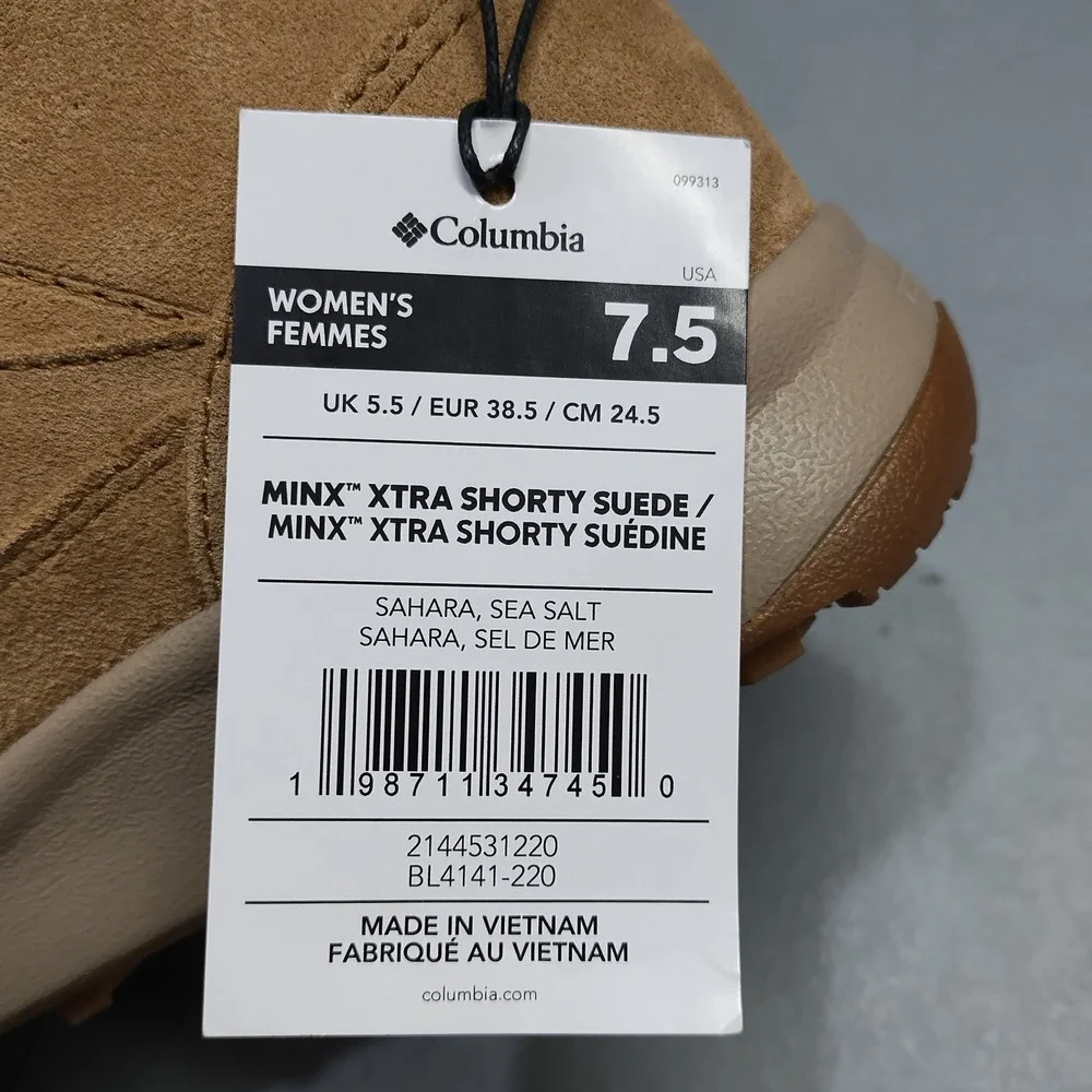 Columbia Minx Xtra Shorty Suede Boots Womens 7.5 Brown Tan Cushioned BL4141-220